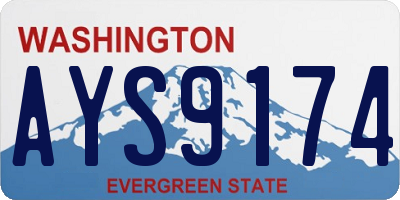 WA license plate AYS9174