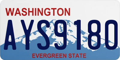 WA license plate AYS9180