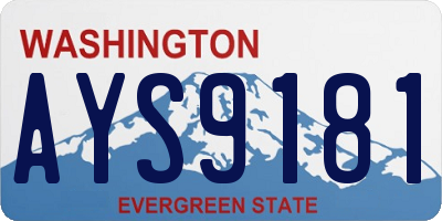 WA license plate AYS9181