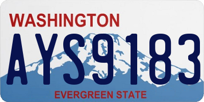 WA license plate AYS9183