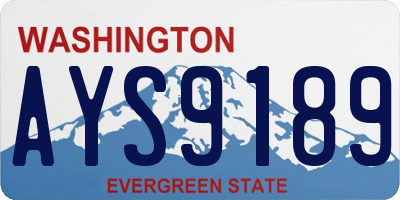 WA license plate AYS9189