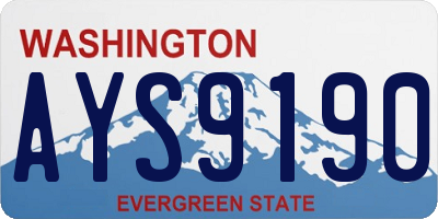 WA license plate AYS9190