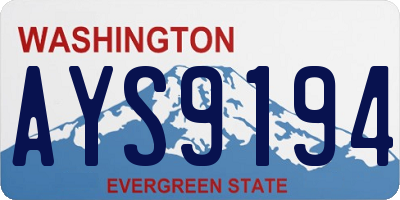 WA license plate AYS9194