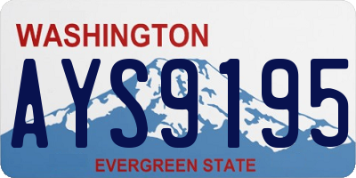 WA license plate AYS9195