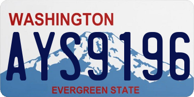 WA license plate AYS9196