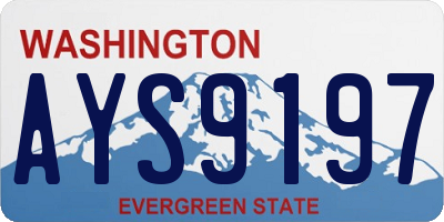 WA license plate AYS9197