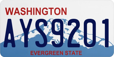 WA license plate AYS9201