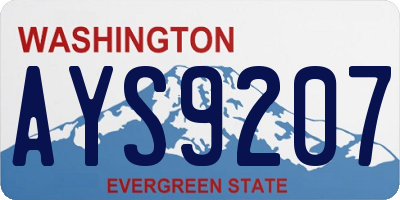 WA license plate AYS9207