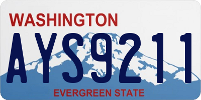 WA license plate AYS9211