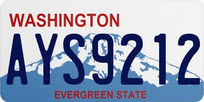 WA license plate AYS9212