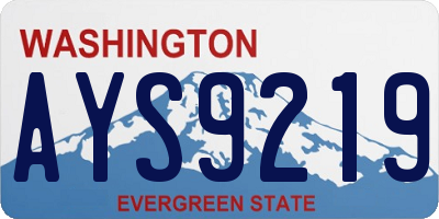 WA license plate AYS9219