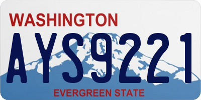 WA license plate AYS9221