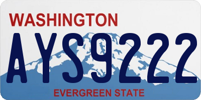 WA license plate AYS9222