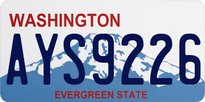 WA license plate AYS9226