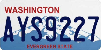 WA license plate AYS9227