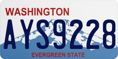 WA license plate AYS9228