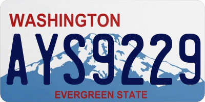 WA license plate AYS9229