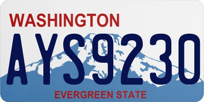 WA license plate AYS9230