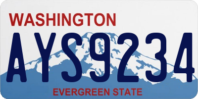 WA license plate AYS9234