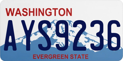 WA license plate AYS9236