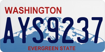 WA license plate AYS9237