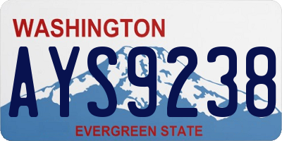 WA license plate AYS9238