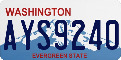 WA license plate AYS9240