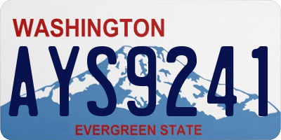 WA license plate AYS9241