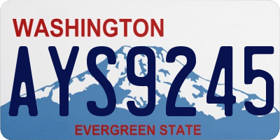 WA license plate AYS9245