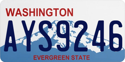 WA license plate AYS9246