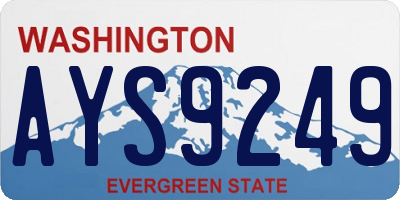 WA license plate AYS9249