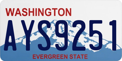 WA license plate AYS9251