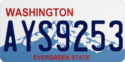 WA license plate AYS9253