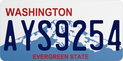 WA license plate AYS9254