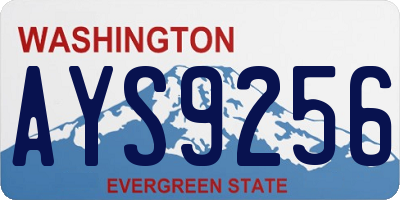 WA license plate AYS9256