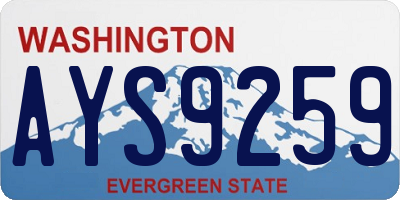 WA license plate AYS9259