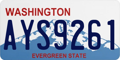 WA license plate AYS9261