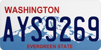 WA license plate AYS9269