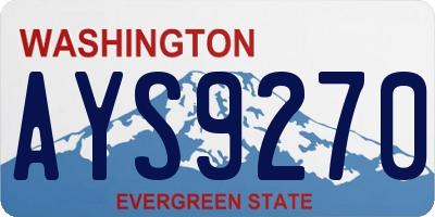 WA license plate AYS9270