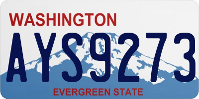 WA license plate AYS9273