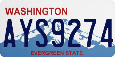 WA license plate AYS9274