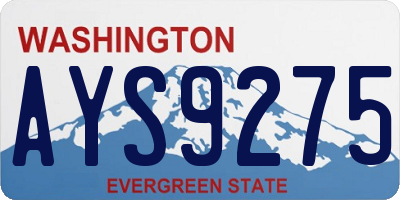 WA license plate AYS9275