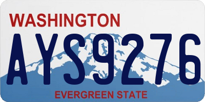 WA license plate AYS9276