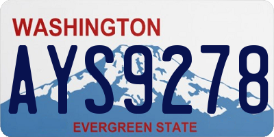 WA license plate AYS9278