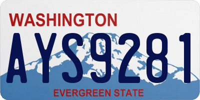 WA license plate AYS9281