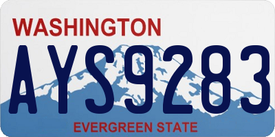 WA license plate AYS9283