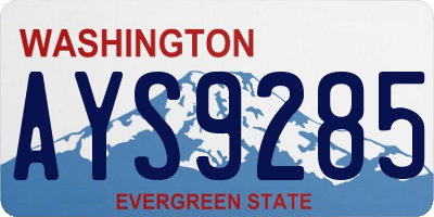 WA license plate AYS9285