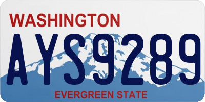 WA license plate AYS9289