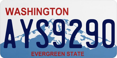 WA license plate AYS9290