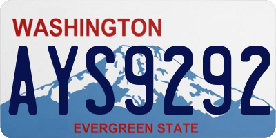 WA license plate AYS9292